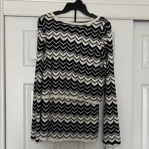 Black and White Chevron Skirt Set